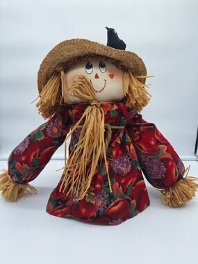 Little Girl Scarcrow Door Stopper. Homemade.